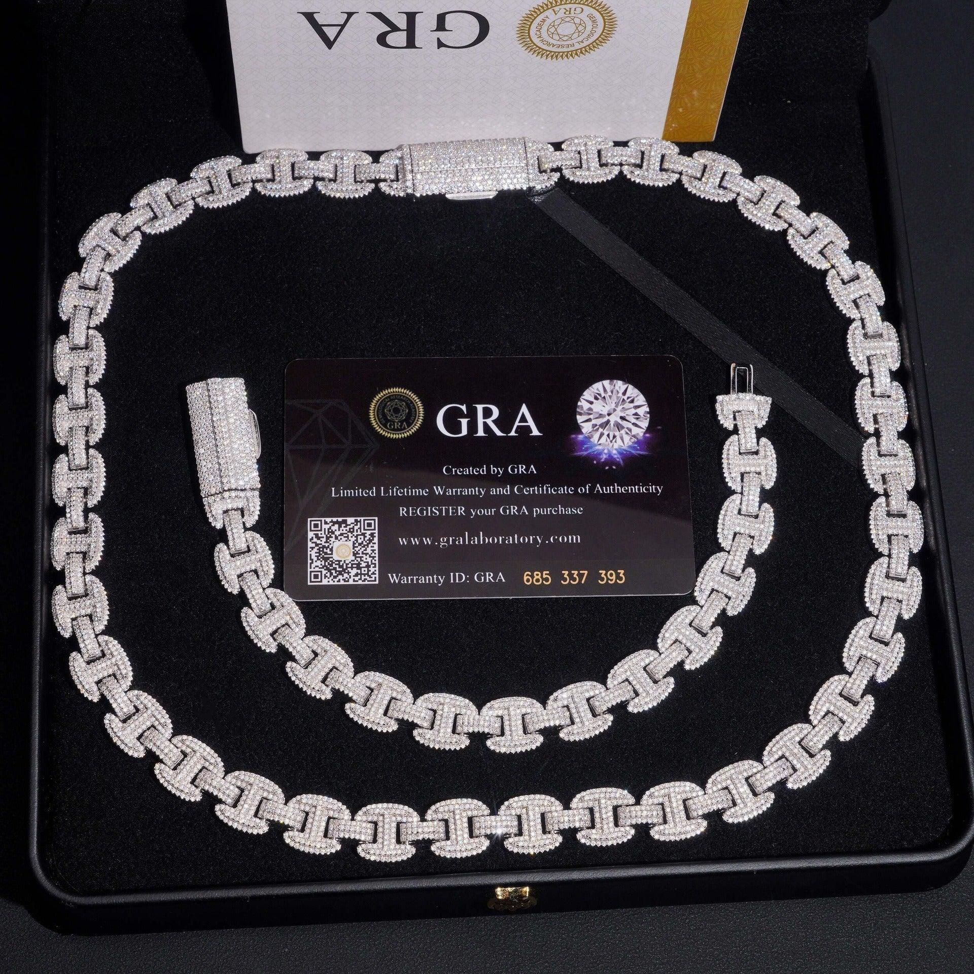 12mm Iced-Out Moissanite Cuban Link Chain – S925 Sterling Silver Hip Hop Streetwear Necklace - CaratixJewelry